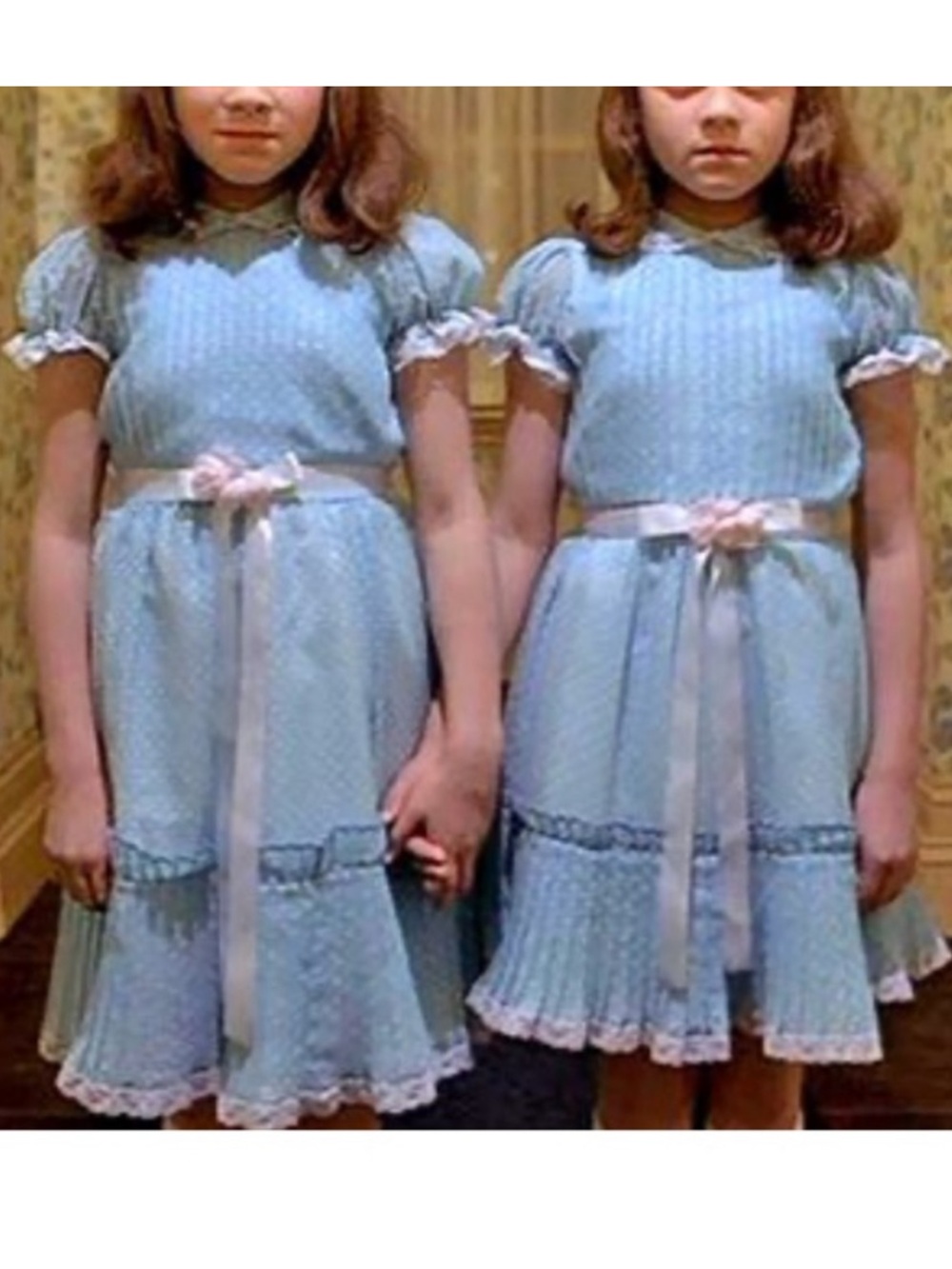 The Shining Grady Twins Light Blue Ruffled Party Dress 👗 Halloween 🎃 Sz medium